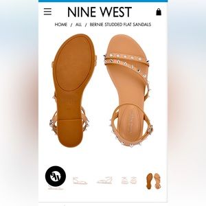 - New Nine West nude silver stud sandals.